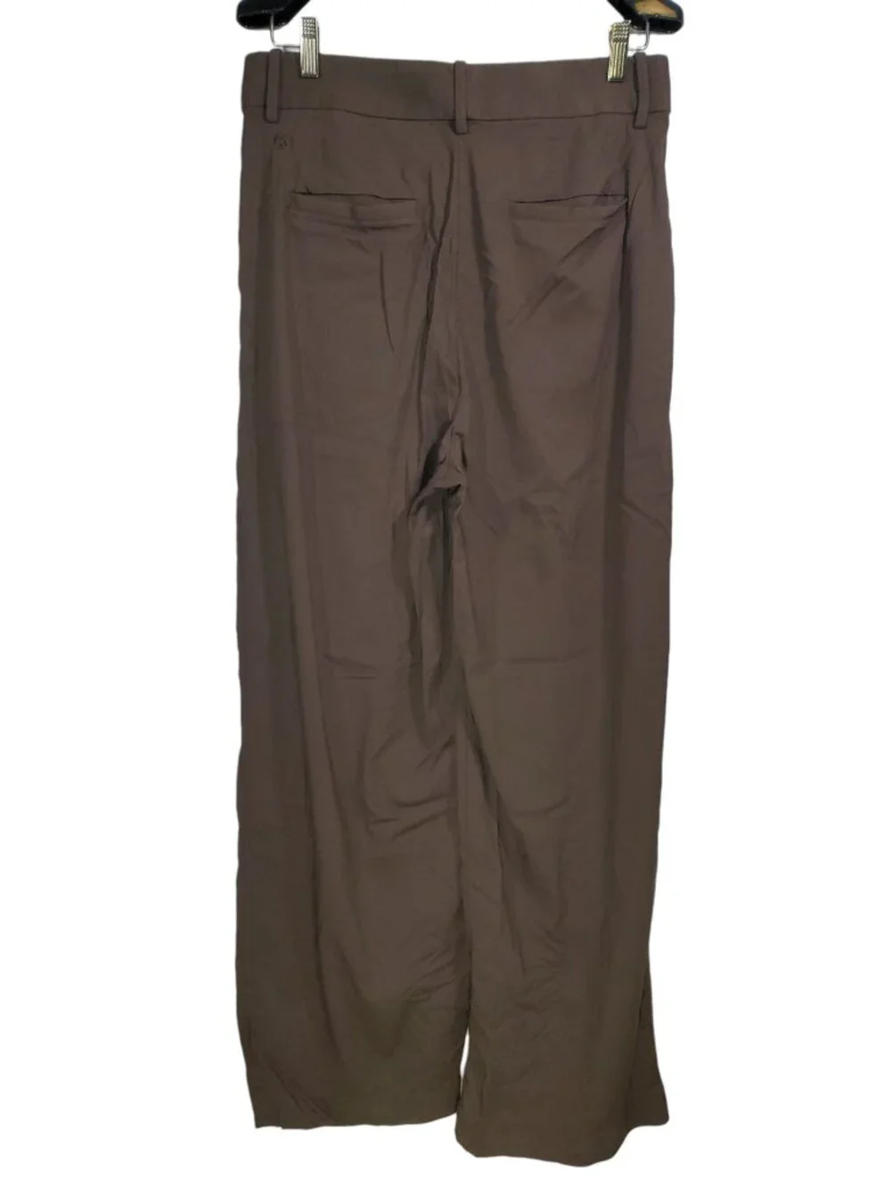 Lululemon Pleat-Front High-Rise Trouser Pants Women's 12 Espresso Brown Wide Leg - Picture 4 of 8